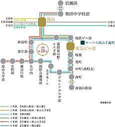 サーパス富山千歳町 アクセス図