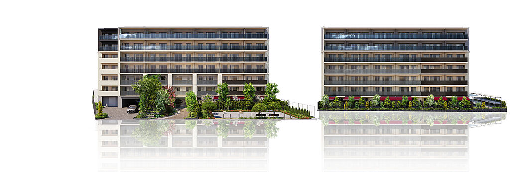 ヴェレーナ武蔵新城 南西・東立面 完成予想CG