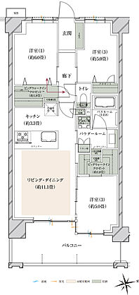 ヴェレーナグラン府中美好 間取り 【第5期1次（最終期）】CF2