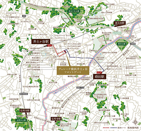 ヴェレーナ横浜井土ヶ谷フロントゲート 現地案内図