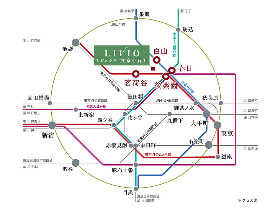 リビオシティ文京小石川：交通図