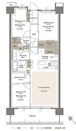 リビオシティ文京小石川 間取り E-72I2
