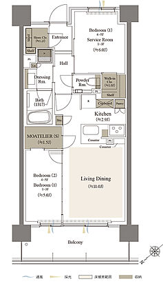リビオシティ文京小石川 間取り 【第三期1次】Bw-59B2