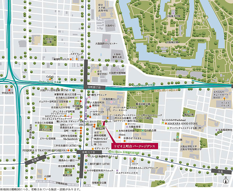 リビオ上町台 パークレジデンス：案内図