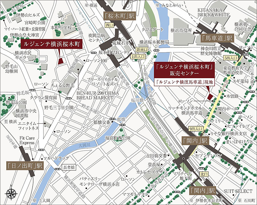 ルジェンテ横浜桜木町：モデルルーム地図