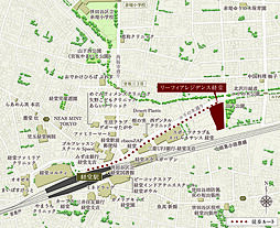リーフィアレジデンス経堂 現地案内図