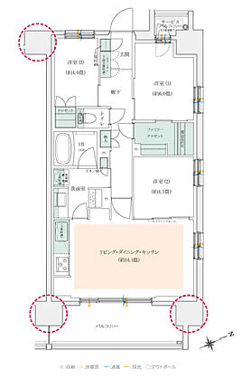 イニシア千住大橋ステーションフロントBright wing　第1期1次 間取り B-E