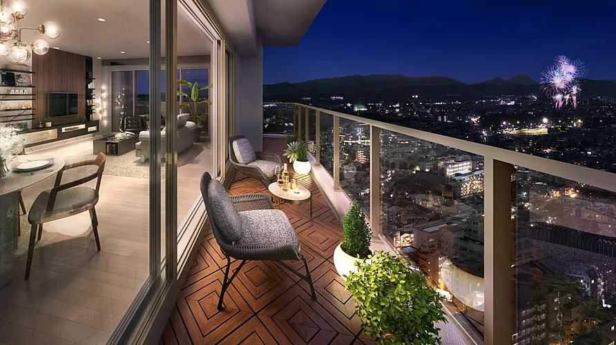 ルネタワー八王子 リビングダイニング完成予想CG（3205号室）