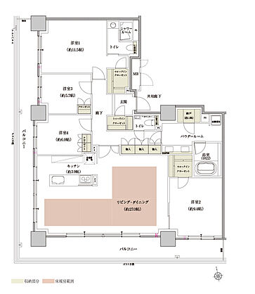 プレミスト旭川ザ・タワー 間取り U