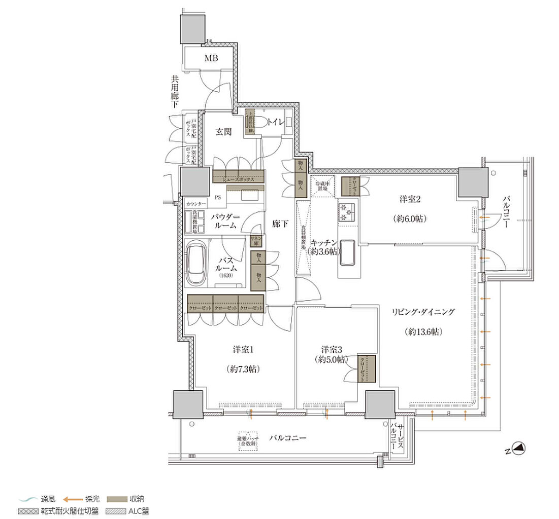 プレミストタワー千里丘 間取り P-D