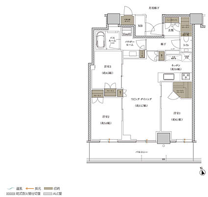 プレミストタワー千里丘 間取り P-F
