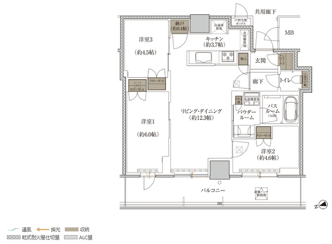 プレミストタワー千里丘 間取り S-H