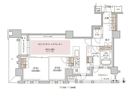 プレミスト京都 三条堀川 間取り C'