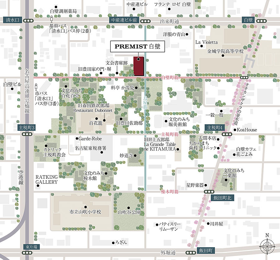 プレミスト白壁：案内図