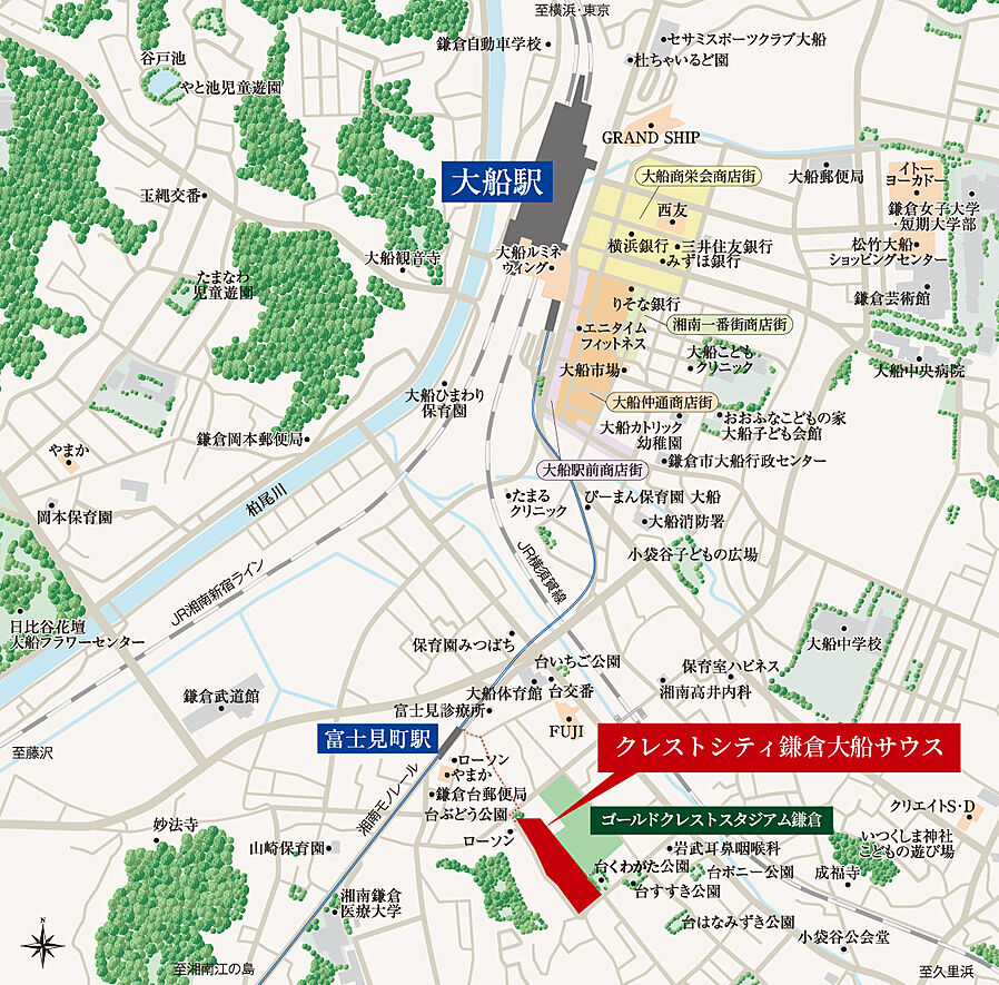 クレストシティ鎌倉大船サウス：案内図