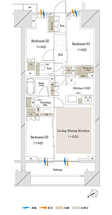 クレストプライムタワー東小金井 間取り F-65C