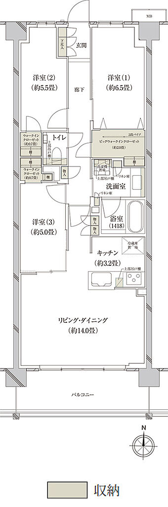 （仮称）上大岡プロジェクト 間取り S-E