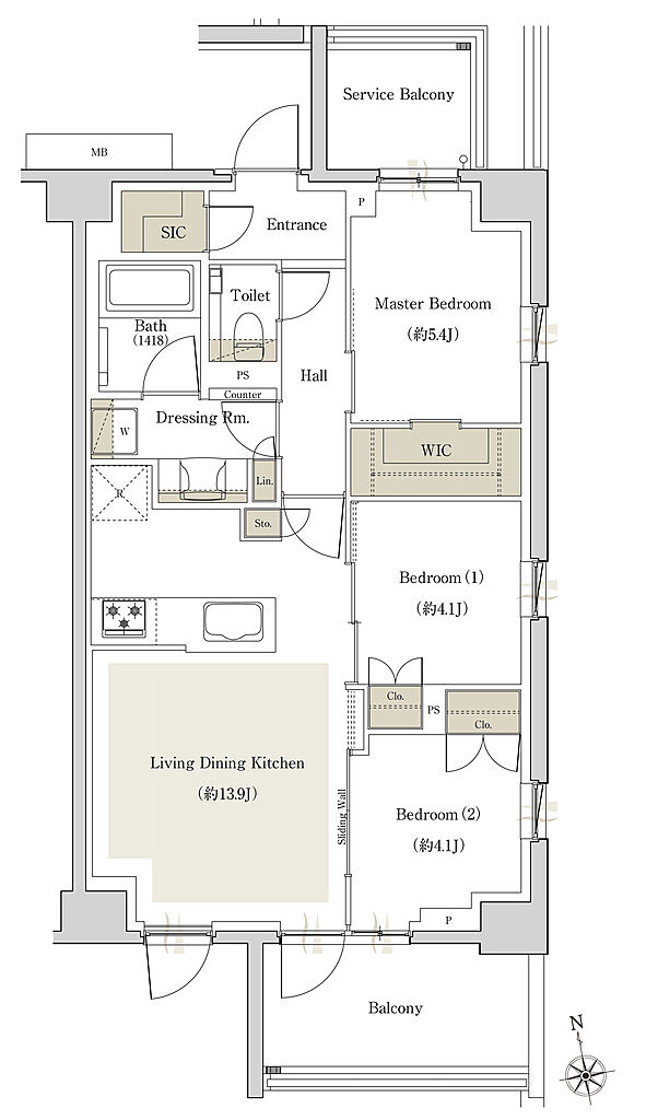 サンウッドテラス府中八幡町 間取り H