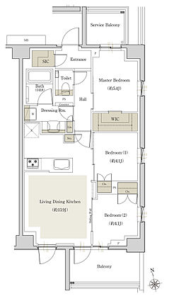 サンウッドテラス府中八幡町 間取り H