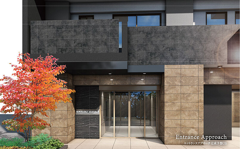 サンクレイドル浅草III エントランスアプローチ完成予想CG