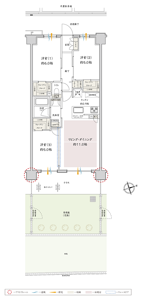 サンクレイドル津田沼III 間取り P'bg