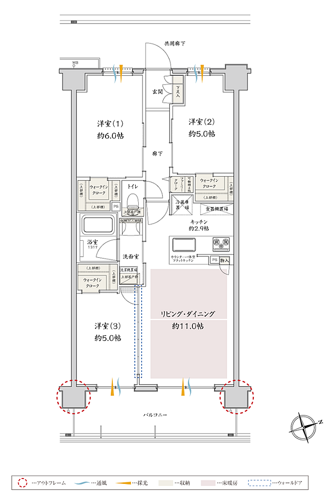 サンクレイドル津田沼III 間取り P'b