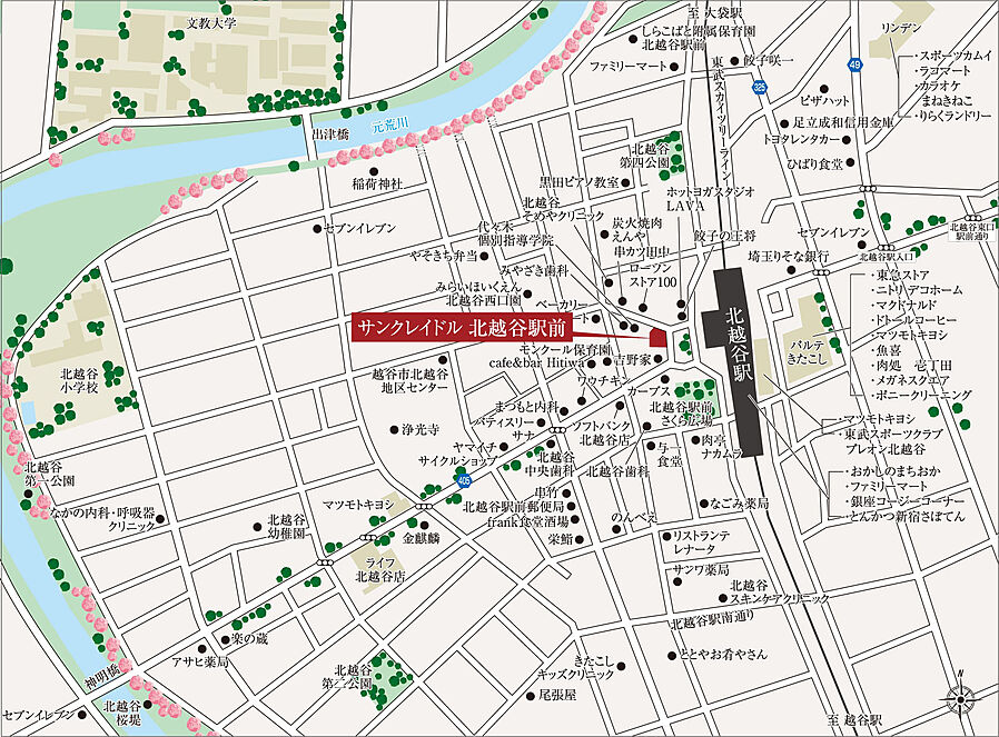 サンクレイドル北越谷駅前：案内図