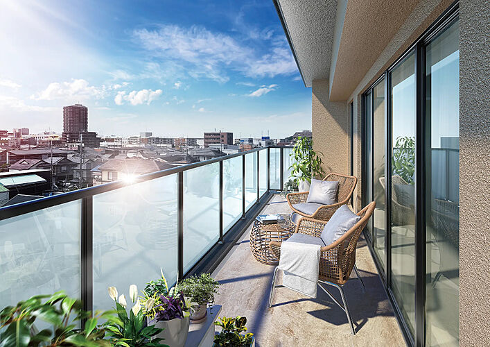 サンクレイドル桶川II バルコニー完成予想CG