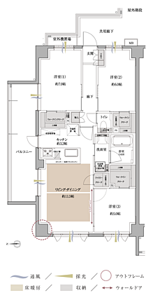サンクレイドル川越パークフロント 間取り A