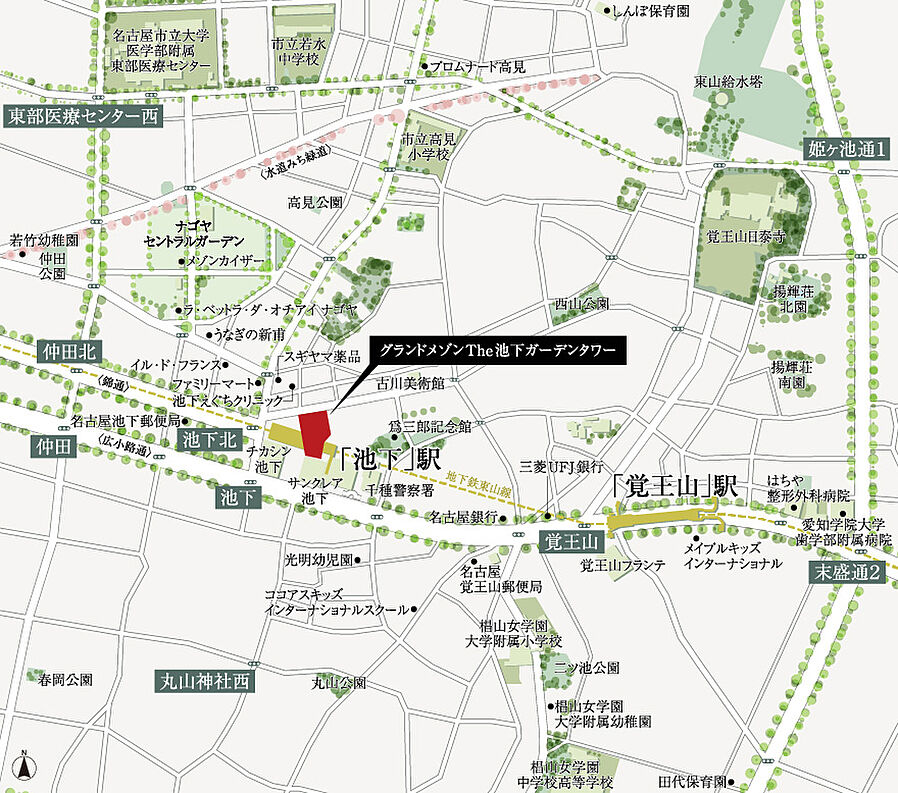 グランドメゾンThe池下ガーデンタワー：案内図