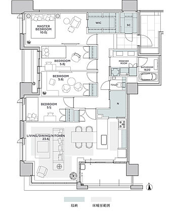 グランドメゾンＴｈｅ本山鹿子町 間取り A
