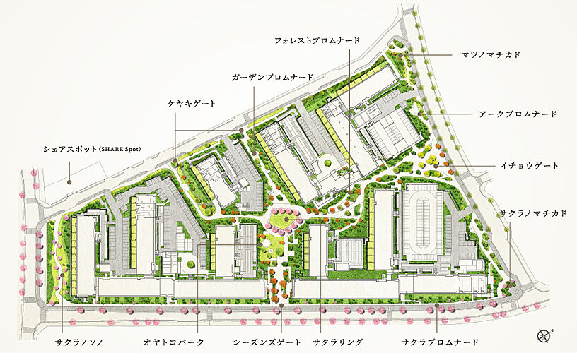多摩川シーズンズ 敷地配置概念図