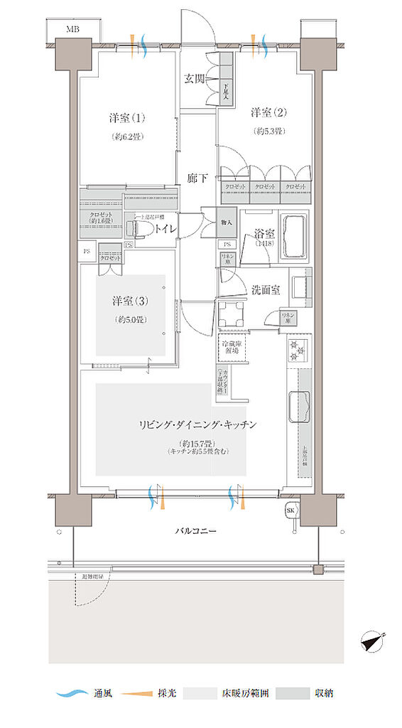 多摩川シーズンズ 間取り C25