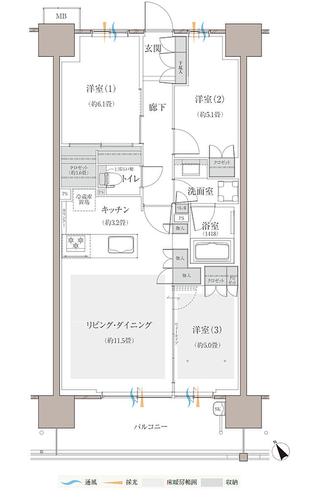 多摩川シーズンズ 間取り 【先着順】C39