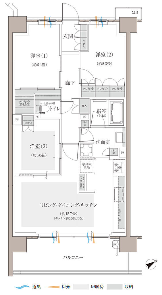 多摩川シーズンズ 間取り C22