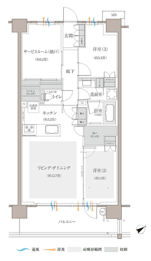 多摩川シーズンズ 間取り C19