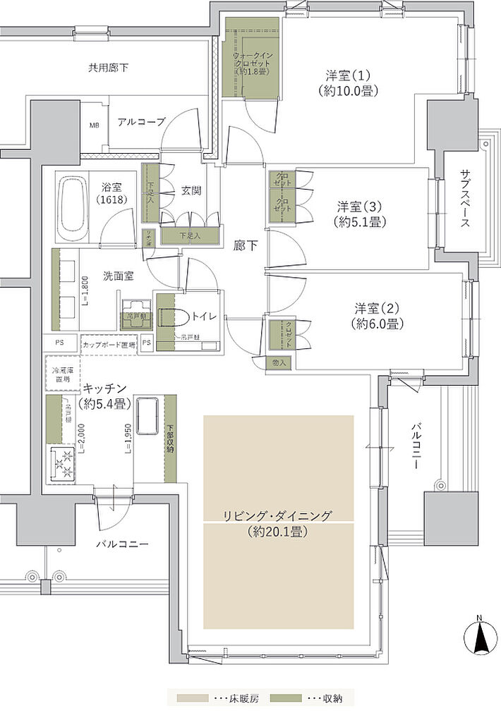 グランドメゾン The 天王寺空清町 間取り D