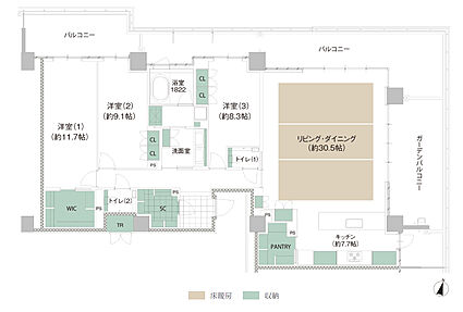 ISLANDCITY THE GARDEN Residence-II 間取り Q