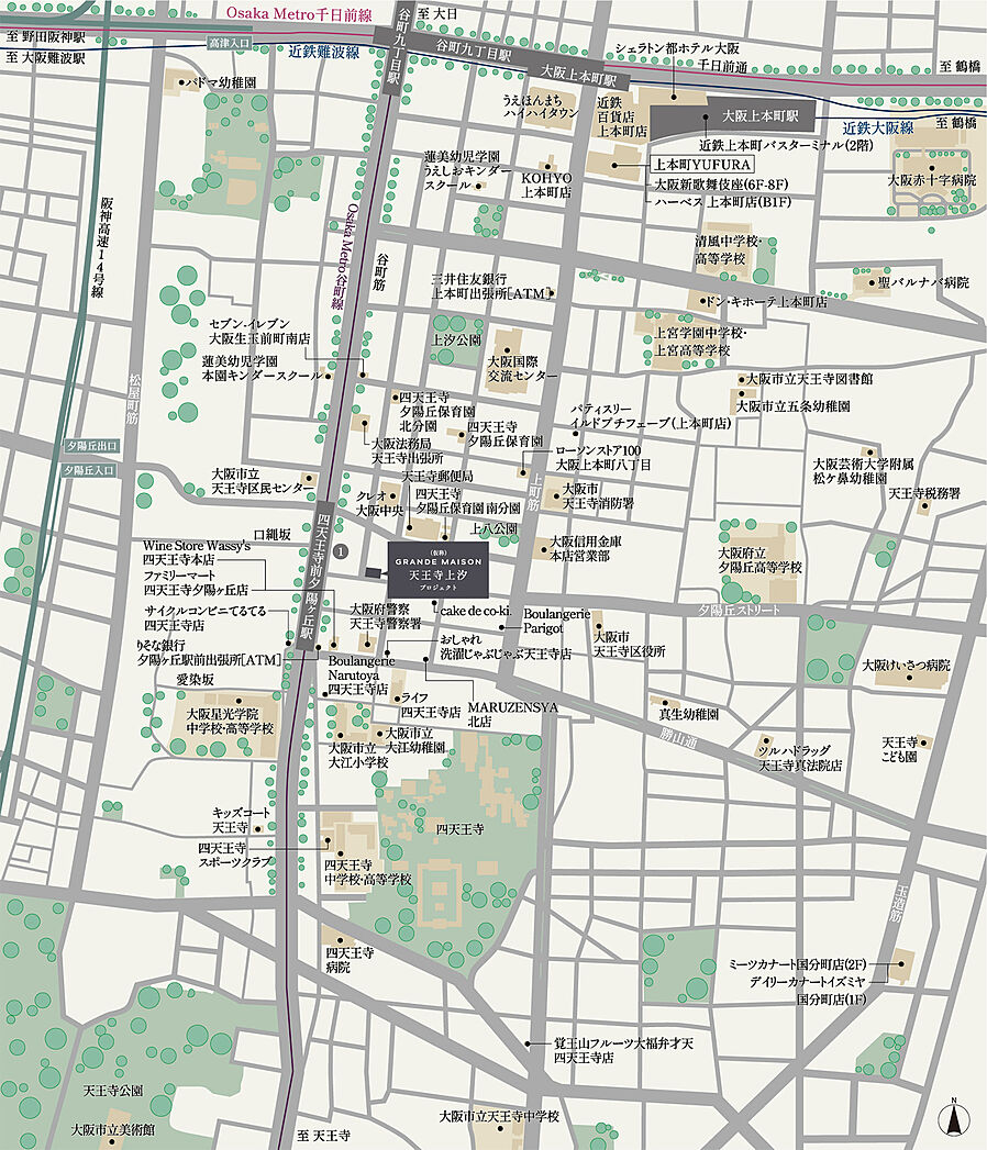 (仮称)グランドメゾン天王寺上汐プロジェクト：案内図