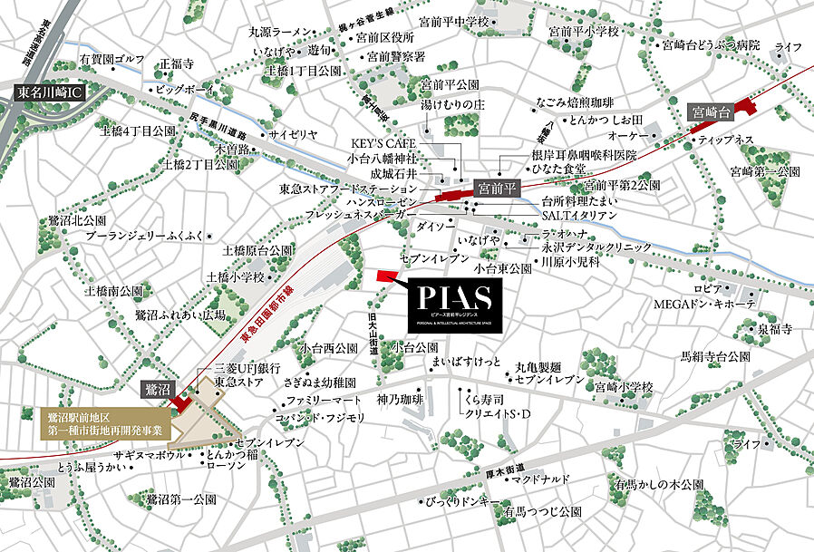 ピアース宮前平レジデンス：案内図