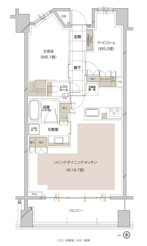 ピアース宮前平レジデンス 間取り D【MENU】