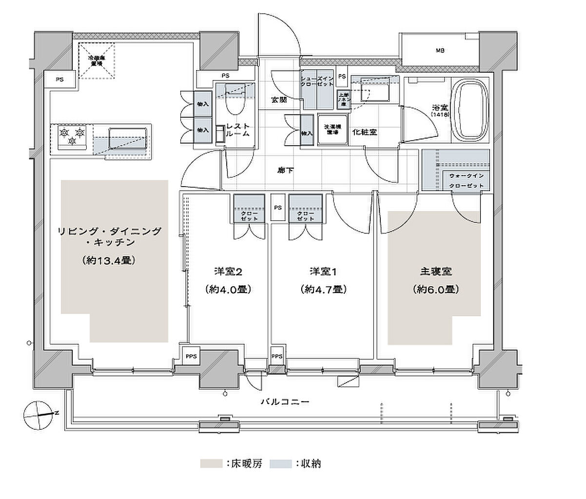 ディアナコート荏原町アトラス 間取り H