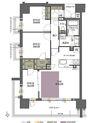 ワコーレ グラン明石フロント（明石駅前プロジェクト） 間取り A3