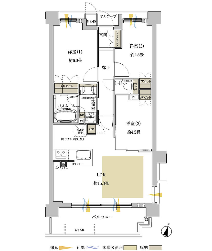 ワコーレ神戸上筒井通レジデンス 間取り C2