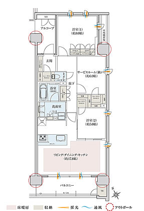 レ・ジェイドシティ千里藤白台 間取り W-L