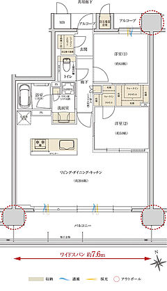レ・ジェイド西宮ミッドプレイス 間取り D【MENU PLAN1】