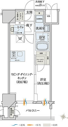 レ・ジェイド大阪梅田 間取り F
