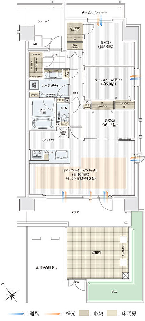 ユニハイム日根野レジデンス 間取り Fg