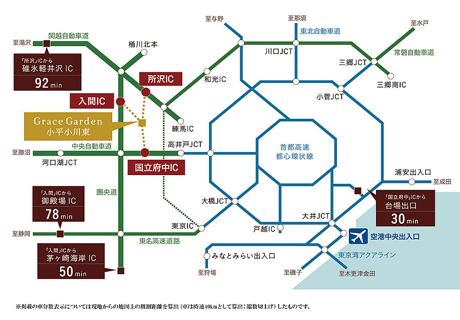 Grace Garden 小平小川東：交通図