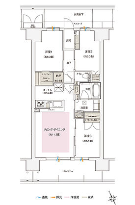 ローレルスクエア長原ザ・ランドマークス 間取り 【先着順】CC